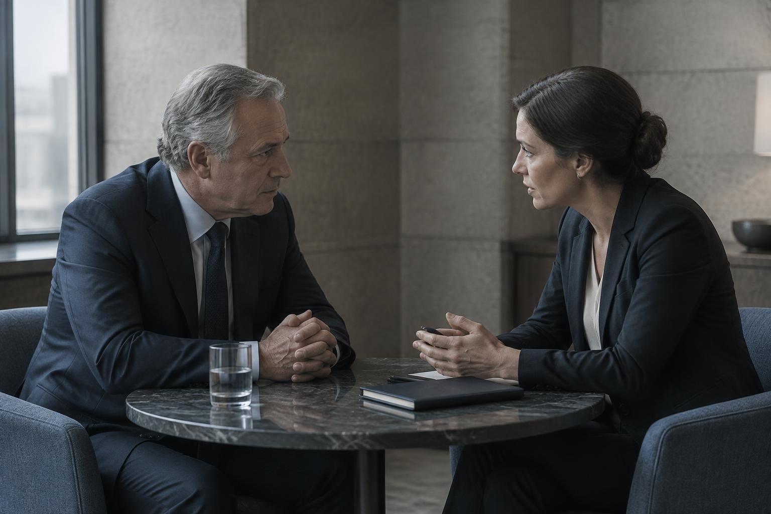 Confidential consultation in a private meeting room